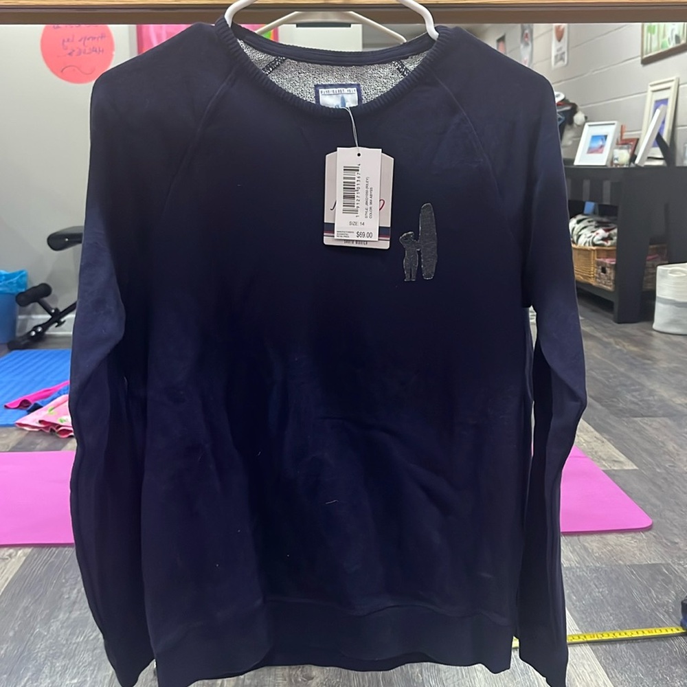 Boys Johnnie-O navy sweatshirt new with tags, navy blue, size 14!